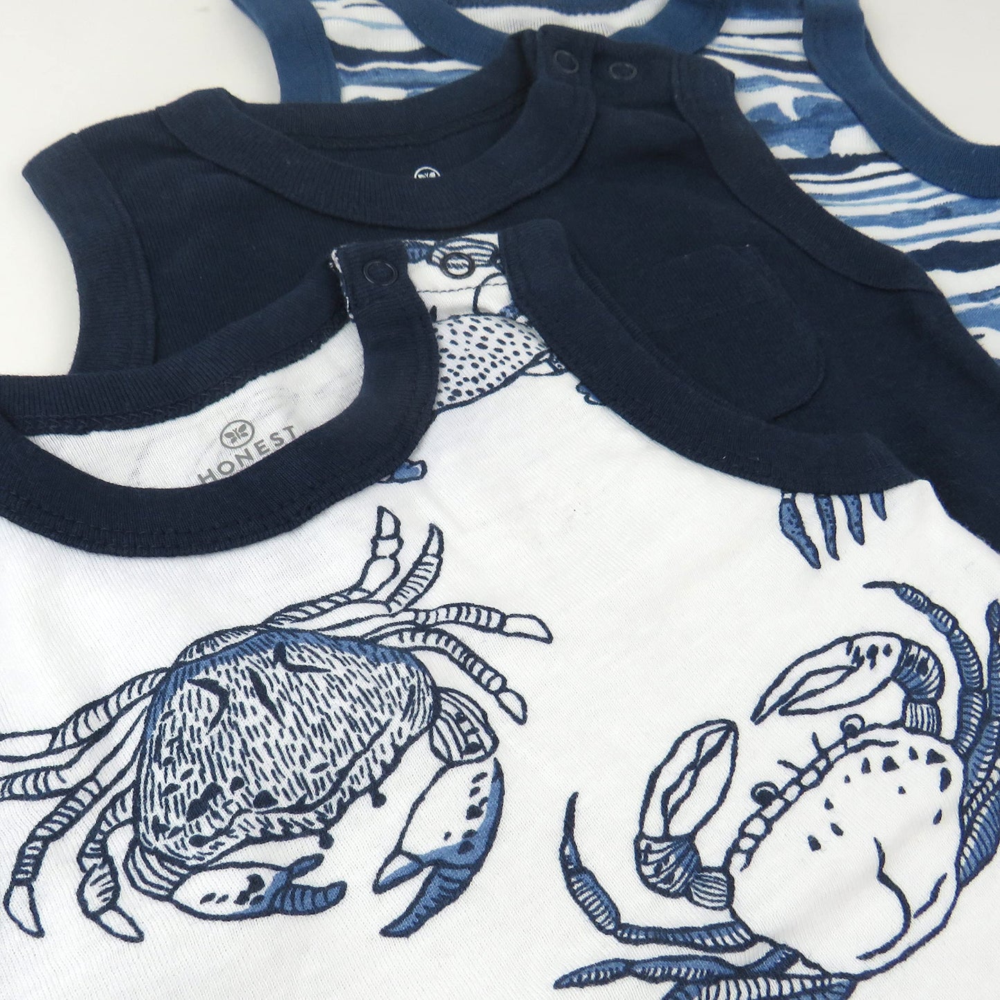 Honestbaby Multipack Short Romper Sets And Dresses 100% Organic Cotton For Infant Baby And Toddler Boys, Girls, Unisex, 3-Pack I