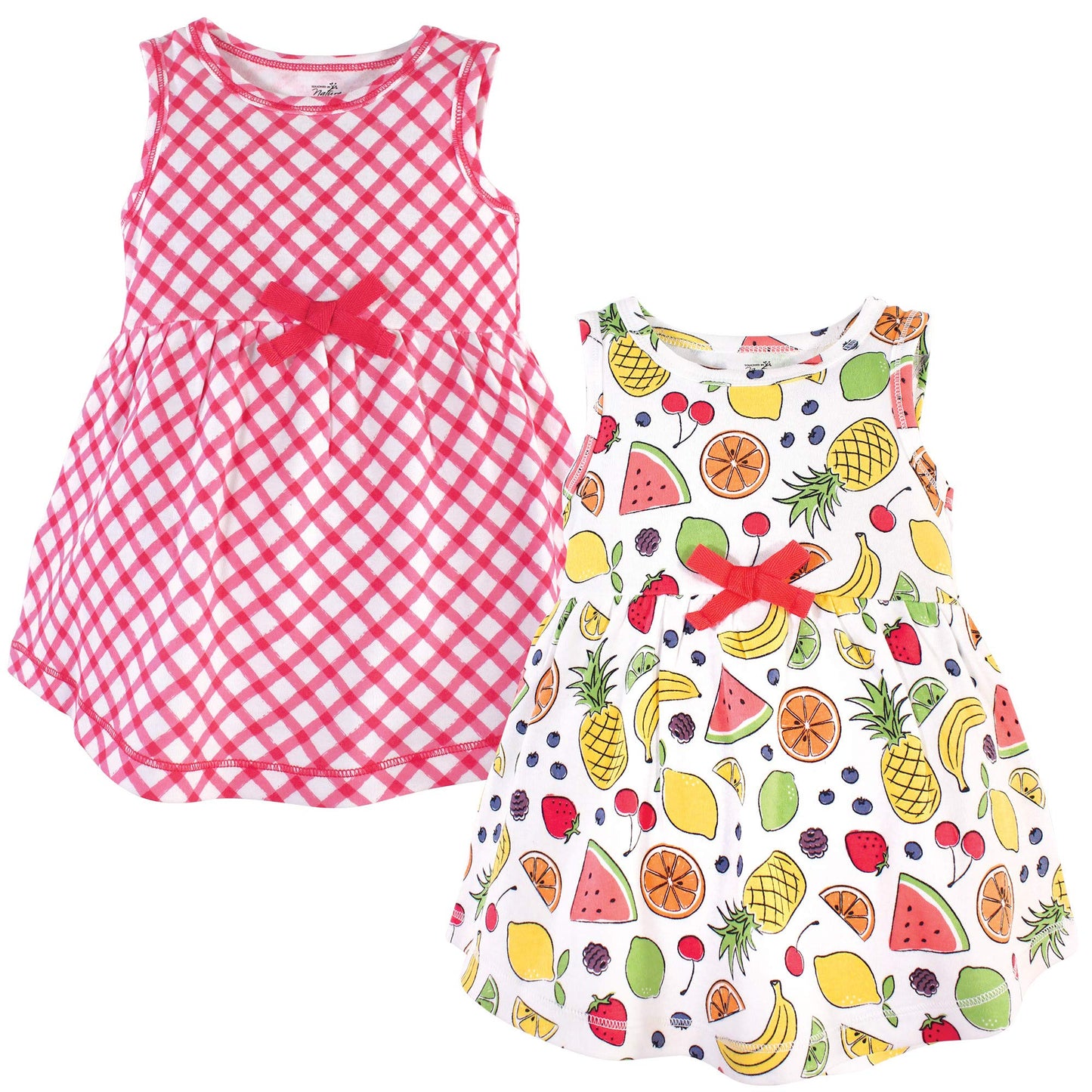 Touched By Nature Girls, Toddler, Baby And Womens Organic Cotton Short-Sleeve And Long-Sleeve Dresses, Fruit Sleeveless, 2 Toddl