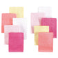 Little Treasure Unisex Baby Rayon From Bamboo Luxurious Washcloths, Pink Yellow 10-Pack, One Size