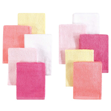 Little Treasure Unisex Baby Rayon From Bamboo Luxurious Washcloths, Pink Yellow 10-Pack, One Size