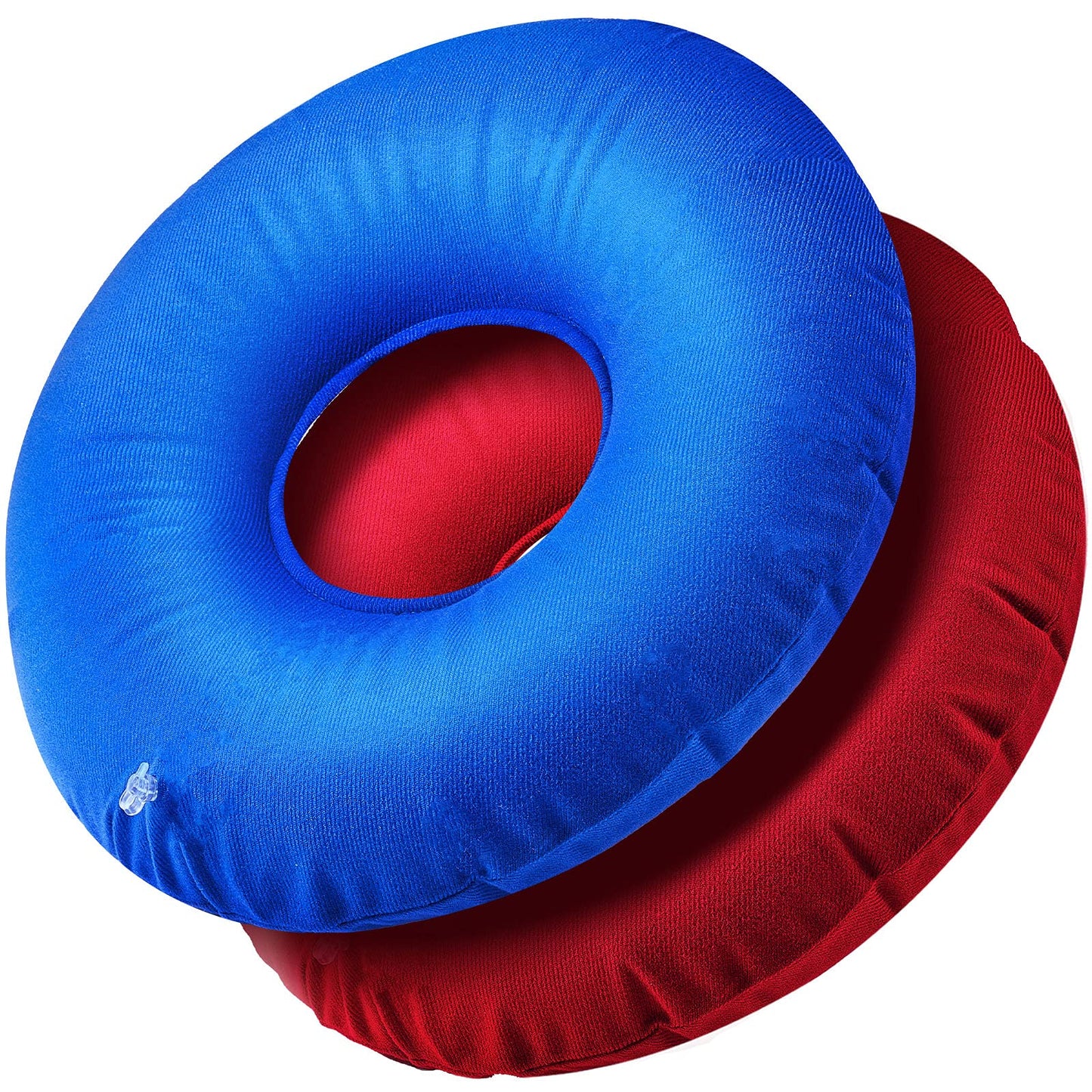 Zonon 2 Pieces Inflatable Donut Car Seat Inflatable Donut Cushion 15 Inch Round Ring Cushion for Tailbone Portable Pillows for H