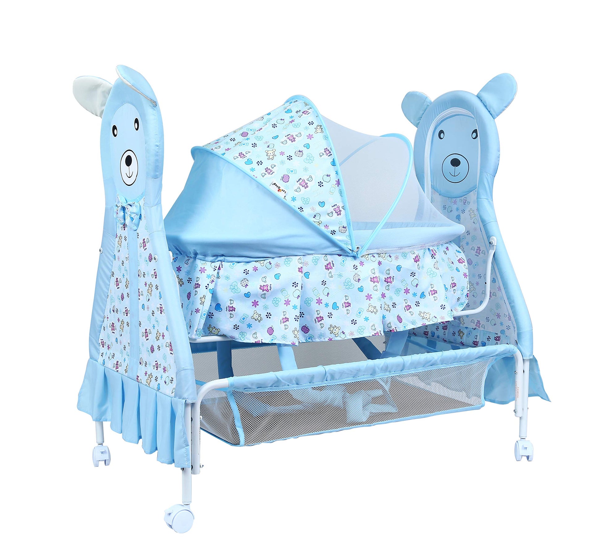 1St Step Cradle With Swing, Mosquito Net And Storage Basket (Blue)