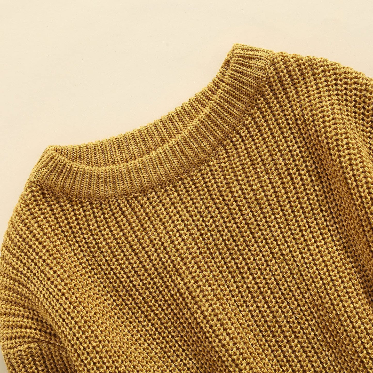 Infant Toddler Baby Girl Boy Knit Sweater Pullover Sweatshirt Warm Long Sleeve Shirt Tops Knitted Fall Winter Clothes (Yellow, 3