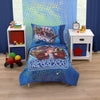 Marvel Guardians Of The Galaxy Blue Let'S Rock 4 Piece Toddler Bed Set - Comforter, Fitted Bottom Sheet, Flat Top Sheet, And Rev