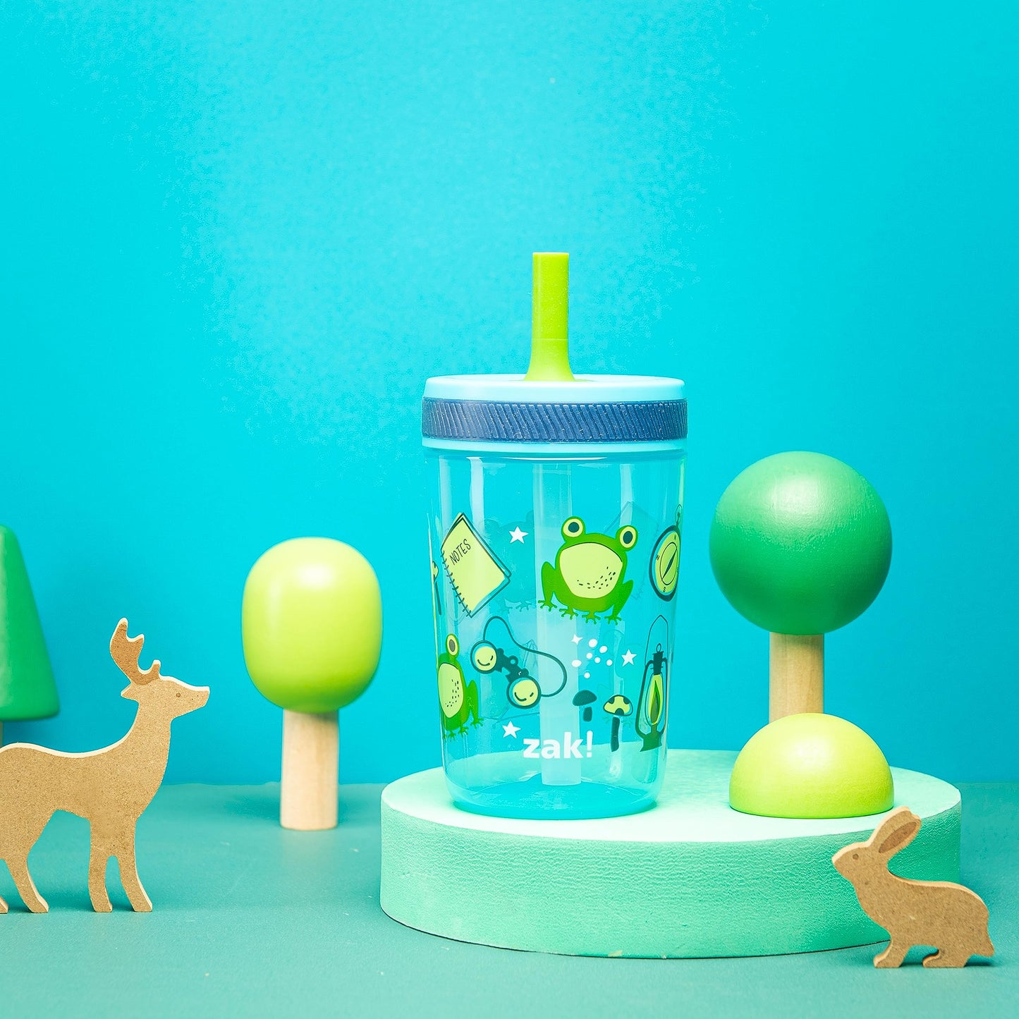 Zak Designs Kelso 15 Oz Tumbler 2Pc Set, (Campout) Non-Bpa Leak-Proof Screw-On Lid With Straw Made Of Durable Plastic And Silico