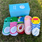 Fly Love 5 Pairs Baby Toddler Newborn Infant Stripes Anti Slip Non Skid Socks No-Show Crew Boat Cotton Slipper Sock