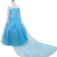 Dressy Daisy Little Girls' Ice Princess Costume Dresses Birthday Halloween Christmas Fancy Party Outfit With Long Fixed Train Si