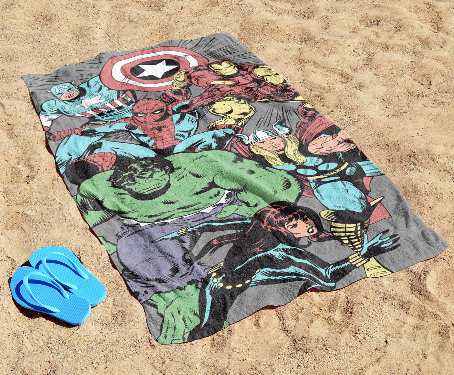 Jay Franco Marvel Comics Kids Bath Pool Beach Towel - Super Soft & Absorbent 100% Cotton Towel Features Captain America, Spiderm
