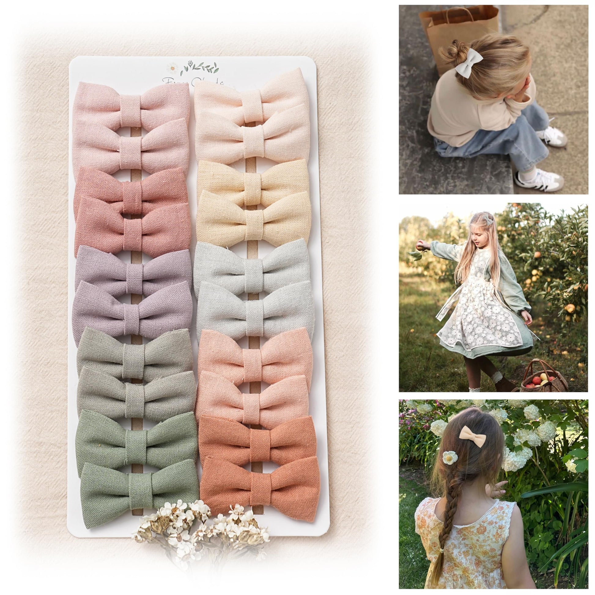 Baby Hair Clips With Bows For Girls,20Pc Handmade Fully Lined Hair Barrettes,Hair Accessories For All Age Girls Toddlers Infants