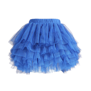 Elamccor Baby Girls' Tutu Skirt Toddler 6 Layered Tulle Tutus 1-8T Blue