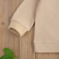 Douhoow Autumn Baby Boy Girl Clothes Long Sleeve T-Shirt Top Rainbow Pants Two Piece Outfit Set 0-24M (Khaki, 6-12M)
