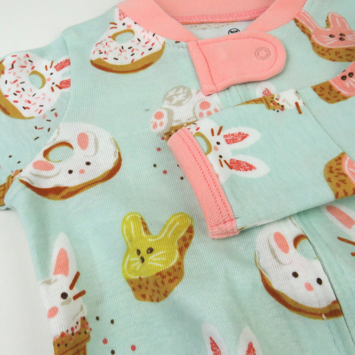 Honestbaby Baby Celebration Sleep & Play Footed One-Piece Pajama Sleeper 100% Organic Cotton, Bakery Bunnies