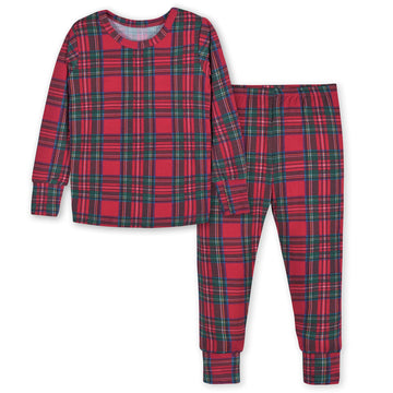 Gerber Unisex Baby Toddler Buttery Soft 2-Piece Snug Fit Pajamas With Viscose Made From Eucalyptus, Stewart Plaid, 12 Months