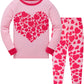 Baby Girls Heart Pajamas 100% Cotton Love Pjs 2 Piece Long Sleeve Sleepwears Toddler Clothes Valentines Day Kids Heart Shirt 3T/