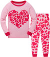 Baby Girls Heart Pajamas 100% Cotton Love Pjs 2 Piece Long Sleeve Sleepwears Toddler Clothes Valentines Day Kids Heart Shirt 3T/