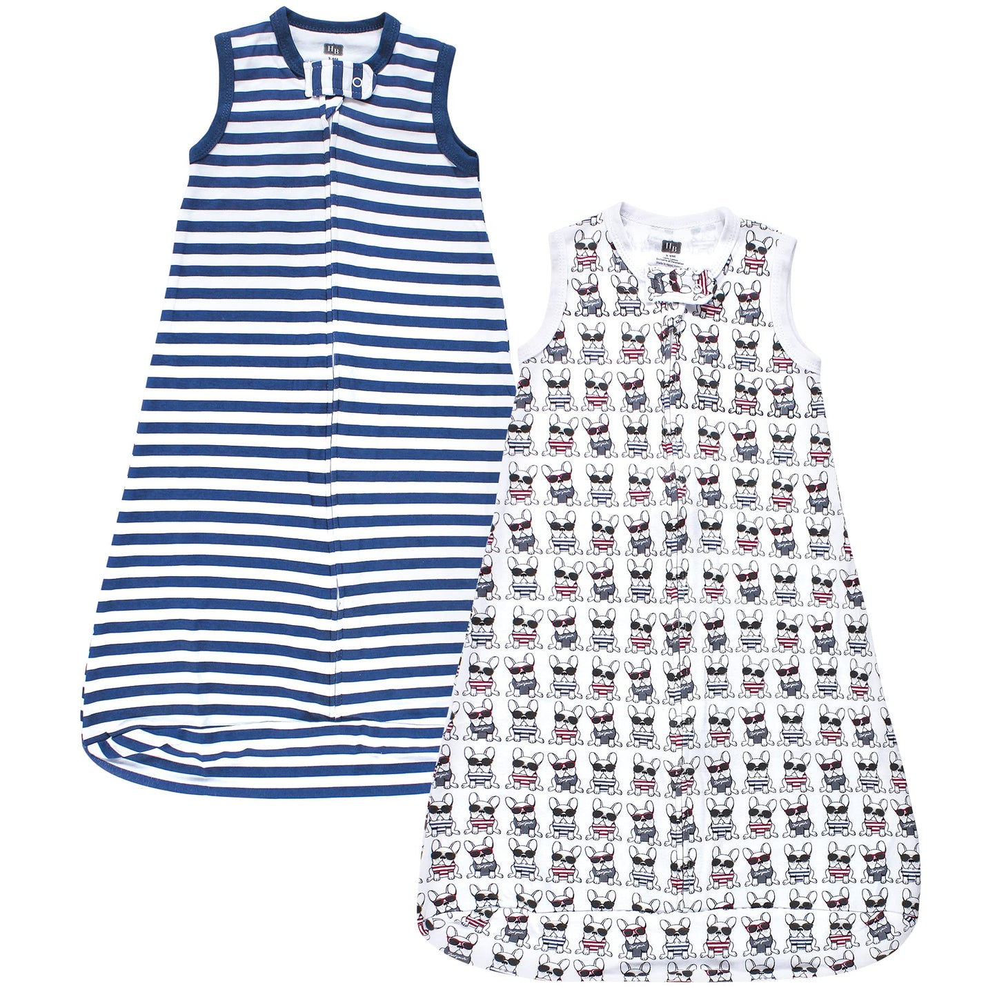 Hudson Baby Unisex Baby Interlock Cotton Sleeveless Sleeping Bag, French Dog, 18-24 Months