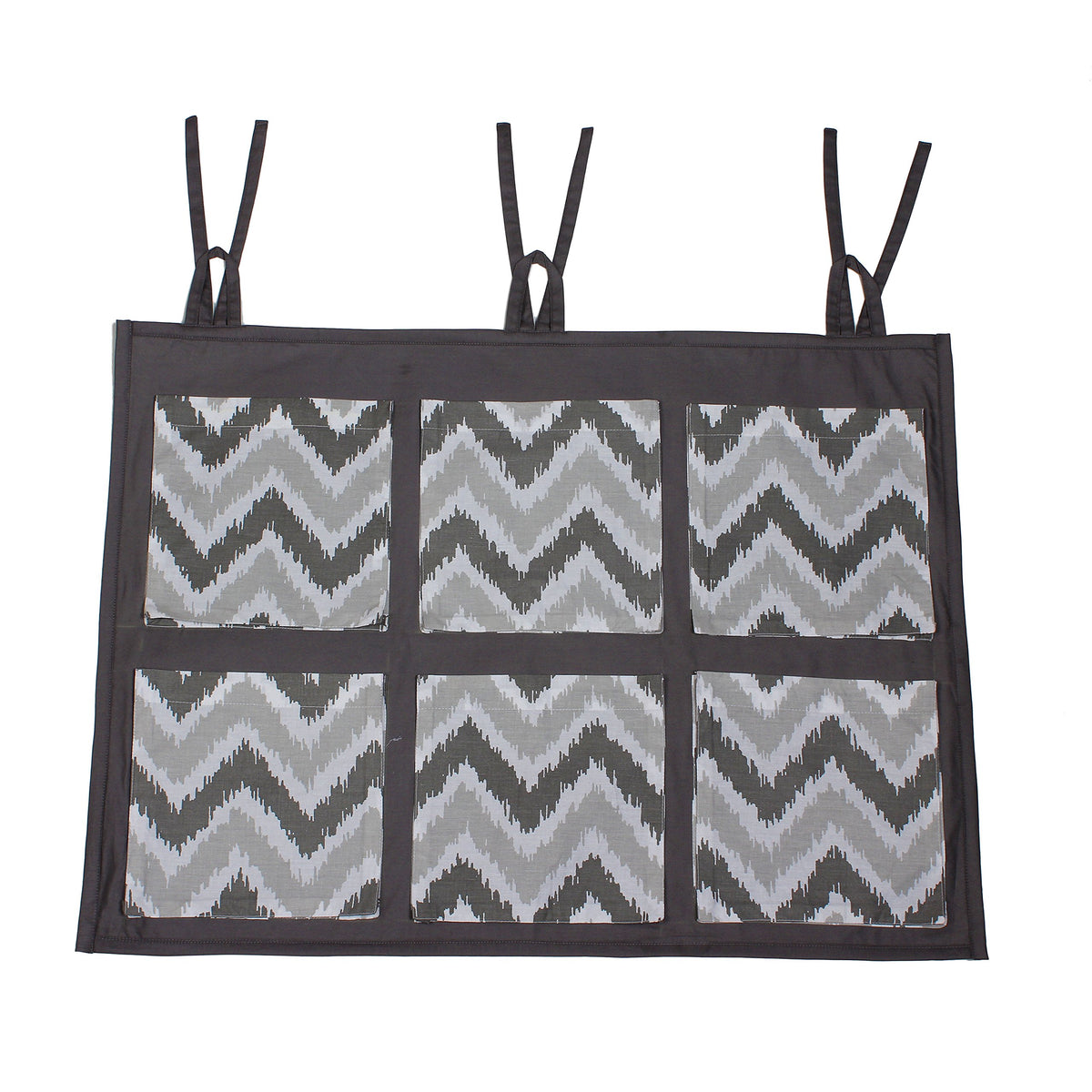 Bacati MixNMatch Zigzag Wall/Crib Storage Organizer, Grey