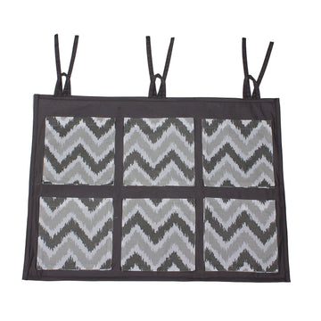 Bacati MixNMatch Zigzag Wall/Crib Storage Organizer, Grey