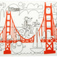 Modern-Twist 10 X 14 Reusable, Waterproof Coloring Mark-Mat Sheet For Kids, 100% Food-Grade Silicone, Pack Of 1, San Francisco
