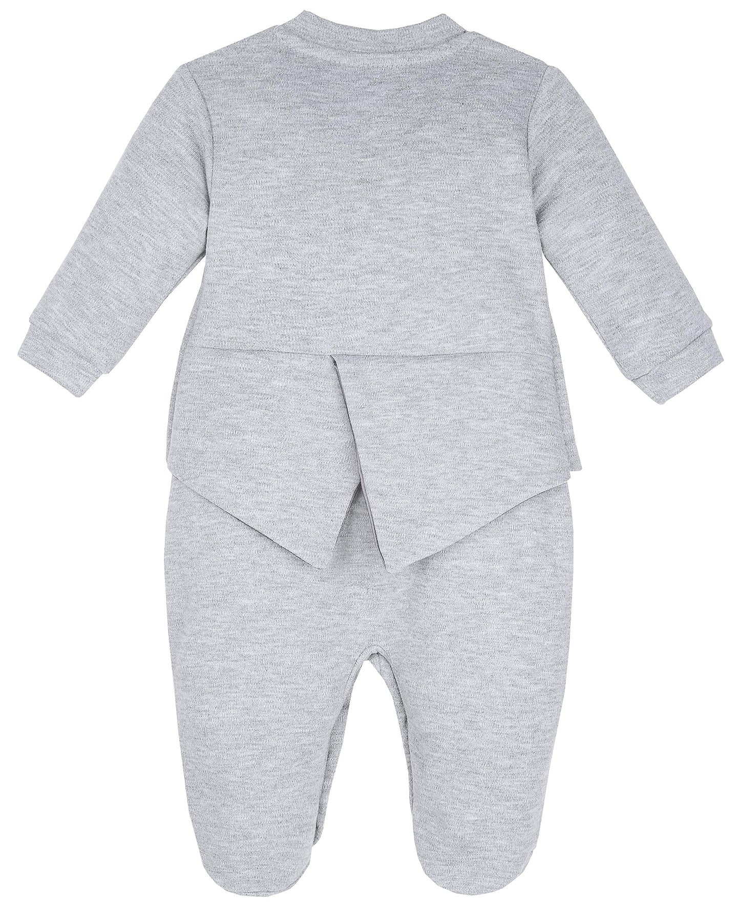 Lilax Baby Boy Gentleman Tuxedo Footie Christmas Holiday Outfit With Bow Tie (Newborn, Grey)
