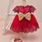 Lilax Baby Girl Newborn Lace Princess Wedding Party Dress Gown 4 Piece Deluxe Set 3-6 Months Red
