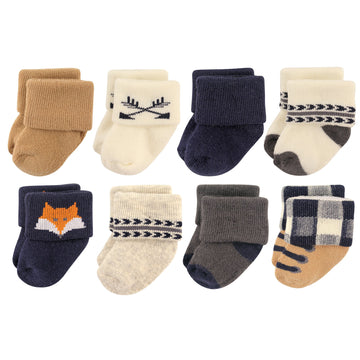 Hudson Baby Baby Boys Cotton Rich Newborn And Terry Casual Socks, Forest, 0-6 Months Us