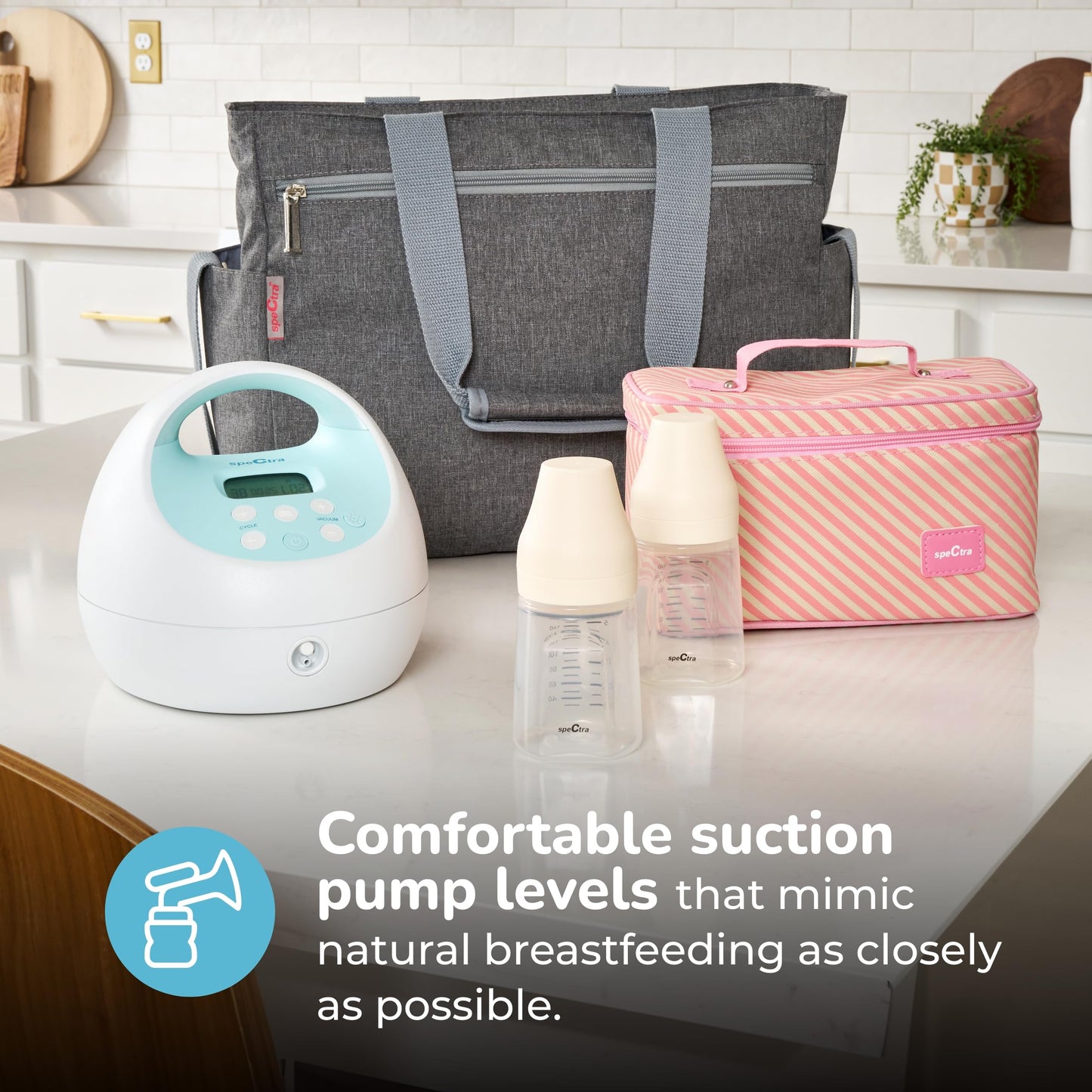 Spectra - S1 Plus Electric Breast Milk Pump With Tote Bag, Breast Milk Bottles And Cooler For Baby Feeding