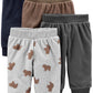 Simple Joys By Carter'S Baby 4-Pack Fleece Pants, Brown/Dark Grey/Light Grey Bear Print/Navy, 0-3 Months