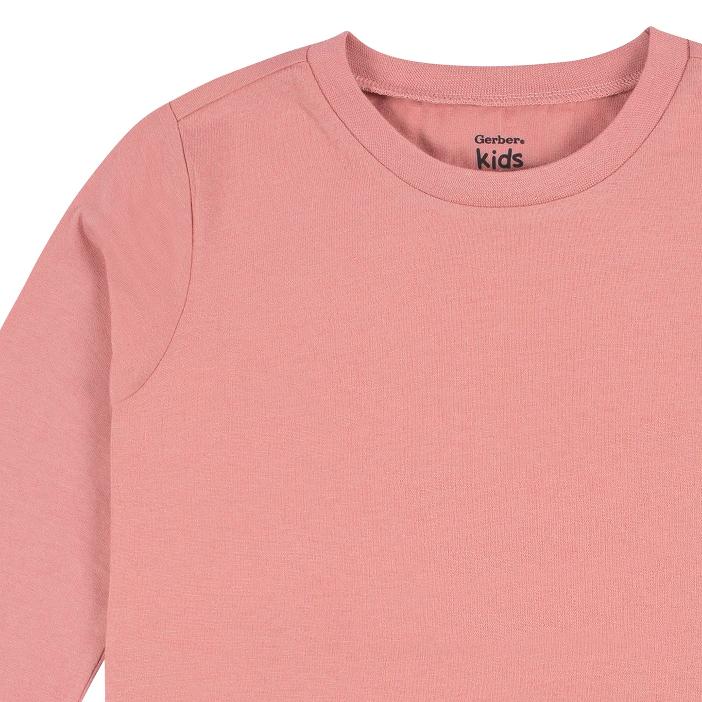 Gerber Baby Toddler 5-Pack Solid Long Sleeve T-Shirts Jersey 160 Gsm, Pink, 4T