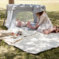Newton Baby Compact Travel Crib & Play Yard | Breathable & Washable Mattress, Foldable Carry-On Size, Backpack Straps, Gray, New