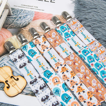 Babygoal Animal Pacifier Clips, 6 Pack Pacifier Holder For Boys And Girls Fits Most Pacifier Styles &Teething Toys And Pacifier