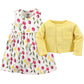 Luvable Friends Baby And Toddler Girl Dress And Cardigan, Tulips, 18-24 Months