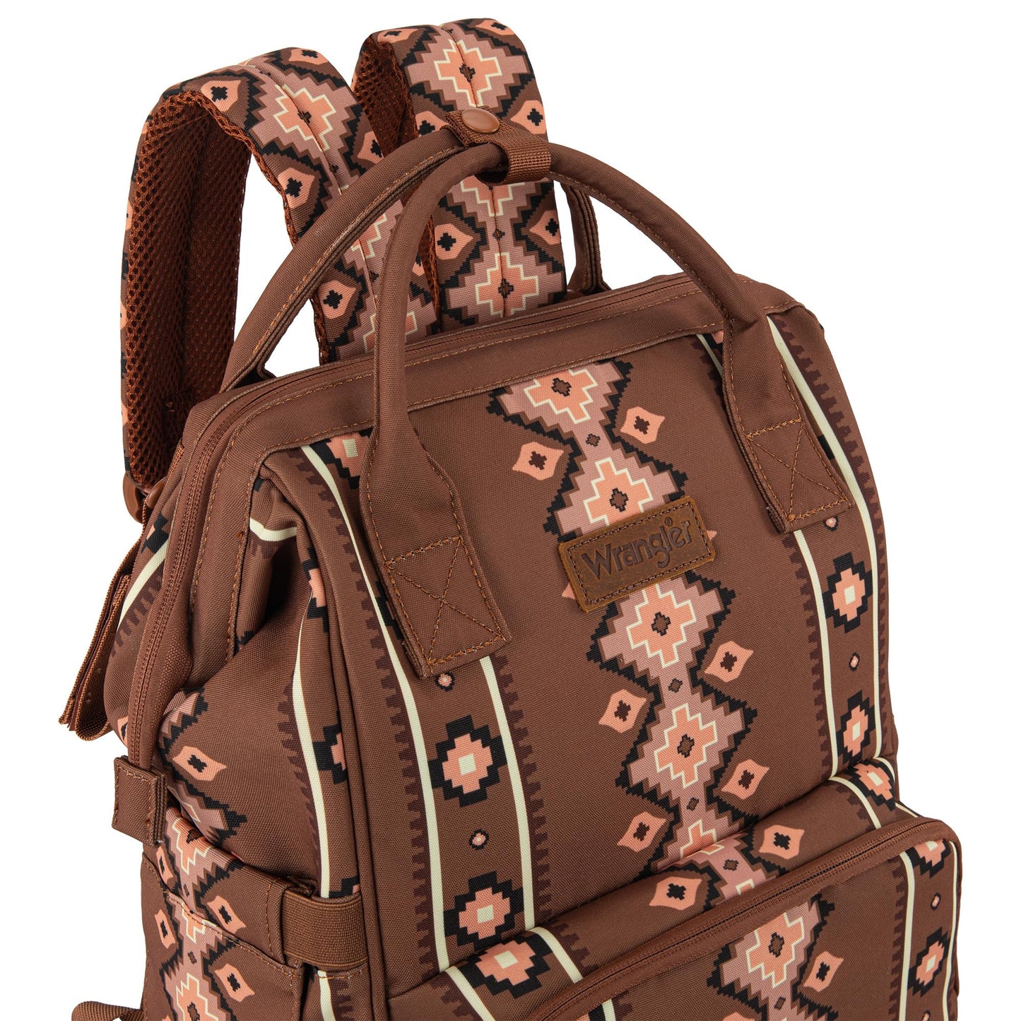 Montana West X Wrangler Diaper Bag Backpack Aztec Travel Backpack Purses Western Multi-Function Baby Bags For Mom With Waterproo