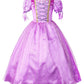 Jerrisapparel Girls Halloween Princess Costume Christmas Birthday Party Dress (9-10, Purple With Accessories)