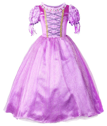 Jerrisapparel Girls Halloween Princess Costume Christmas Birthday Party Dress (9-10, Purple With Accessories)