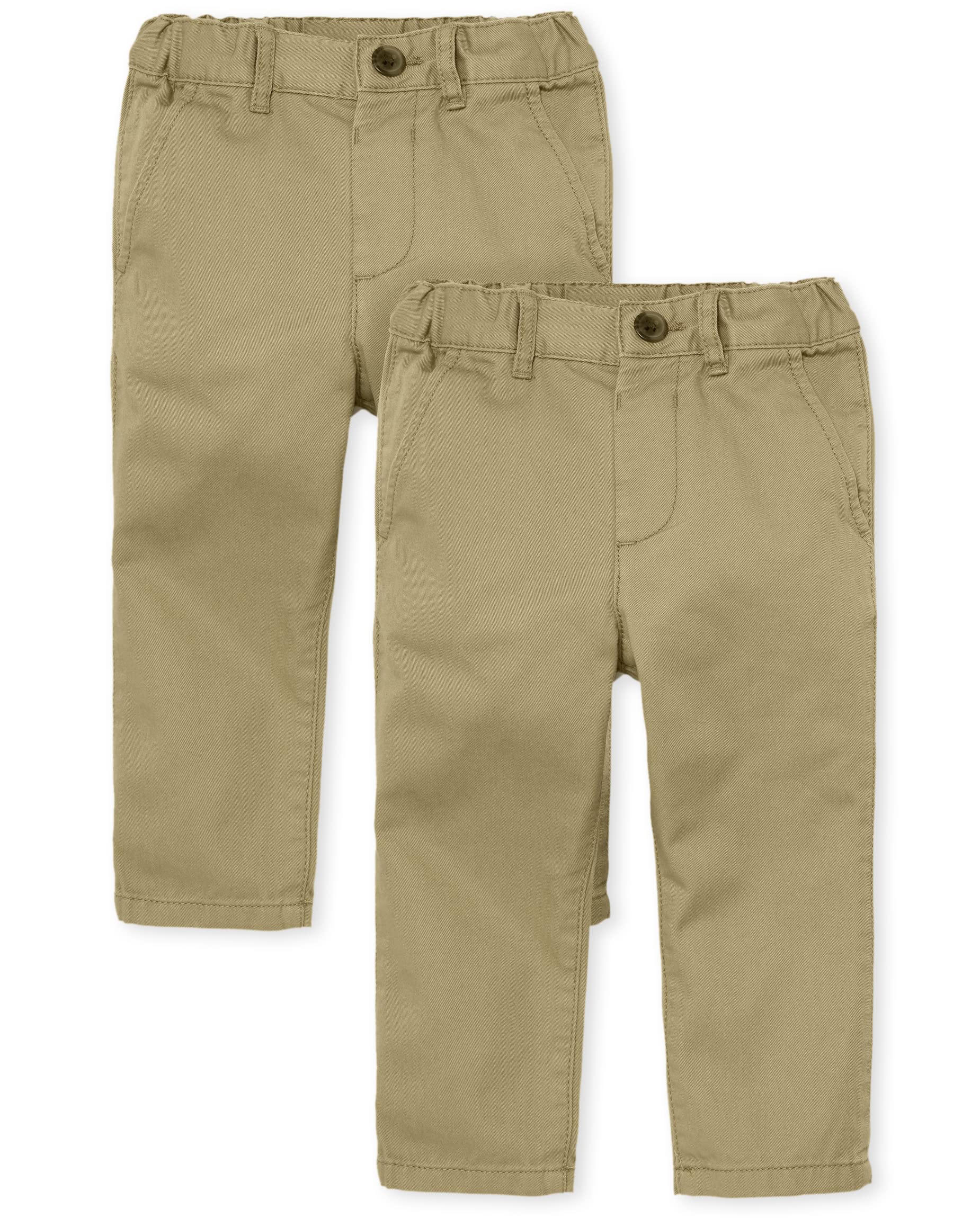 The Children'S Place Baby Boys And Toddler Skinny Chino Pants, Flax 2 Pack, 3T Us