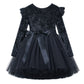 Flofallzique Baby Girls Velvet Dress Knee Length Long Sleeves Toddler Ruffle Tulle Dress Black (2, Black)