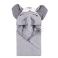 Hudson Baby Unisex Baby Cotton Animal Face Hooded Towel, Flower Elephant, One Size