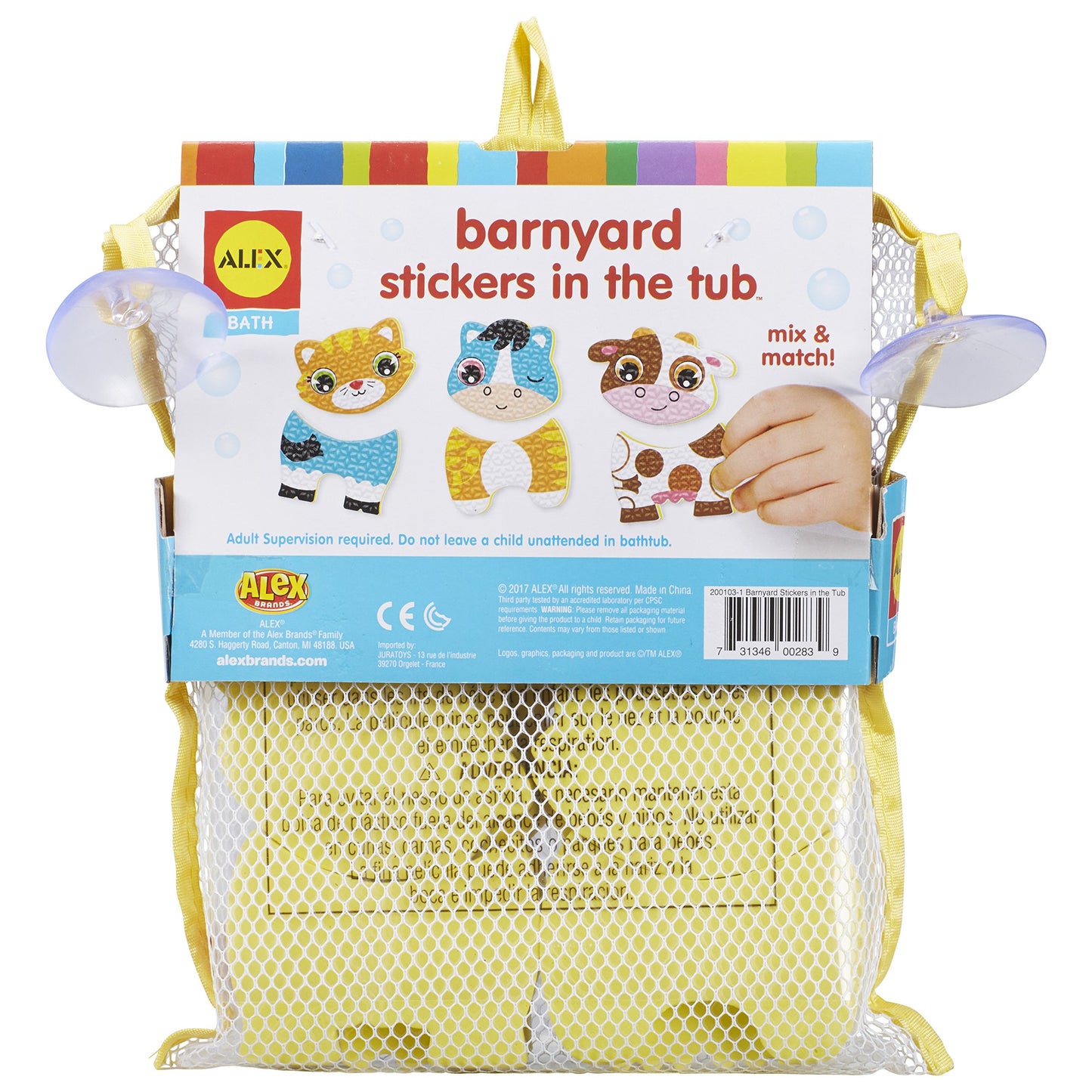 Alex 200103-1 Bath Barnyard Stickers in The Tub, Multicolor Kids Bath Activity