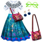 Kaisebile Princess Dress For Girls Birthday Halloween Dress Up With Bag Glasses Earrings 5-6 Years