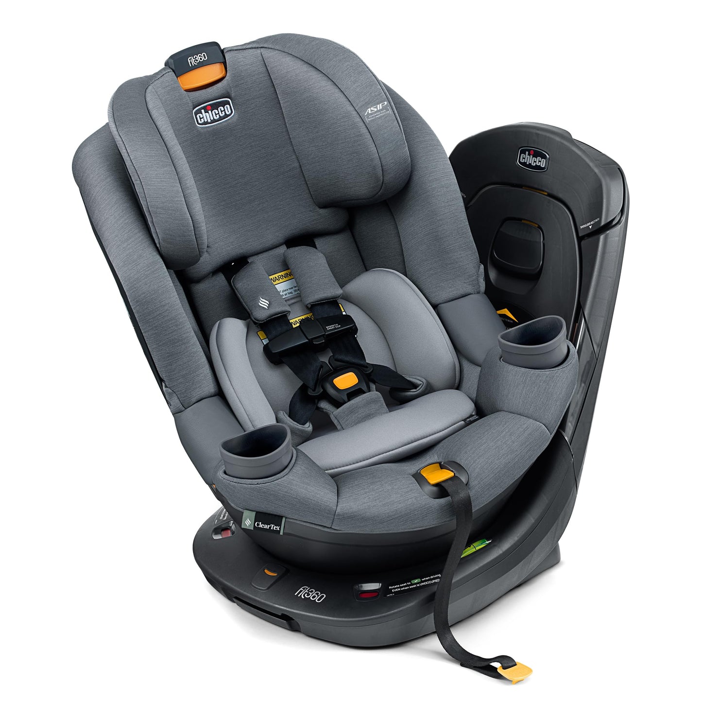 Chicco Fit360 ClearTex Rotating Convertible Car Seat with 360 Degree Rotation for Rear-Facing and Forward-Facing, LeverLock Self