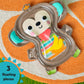 Bright Starts Hungry Monkey Tummy Time Water Mat, Baby Play Mat, Inflatable Sensory Toy For Infants Age 0-6 Months