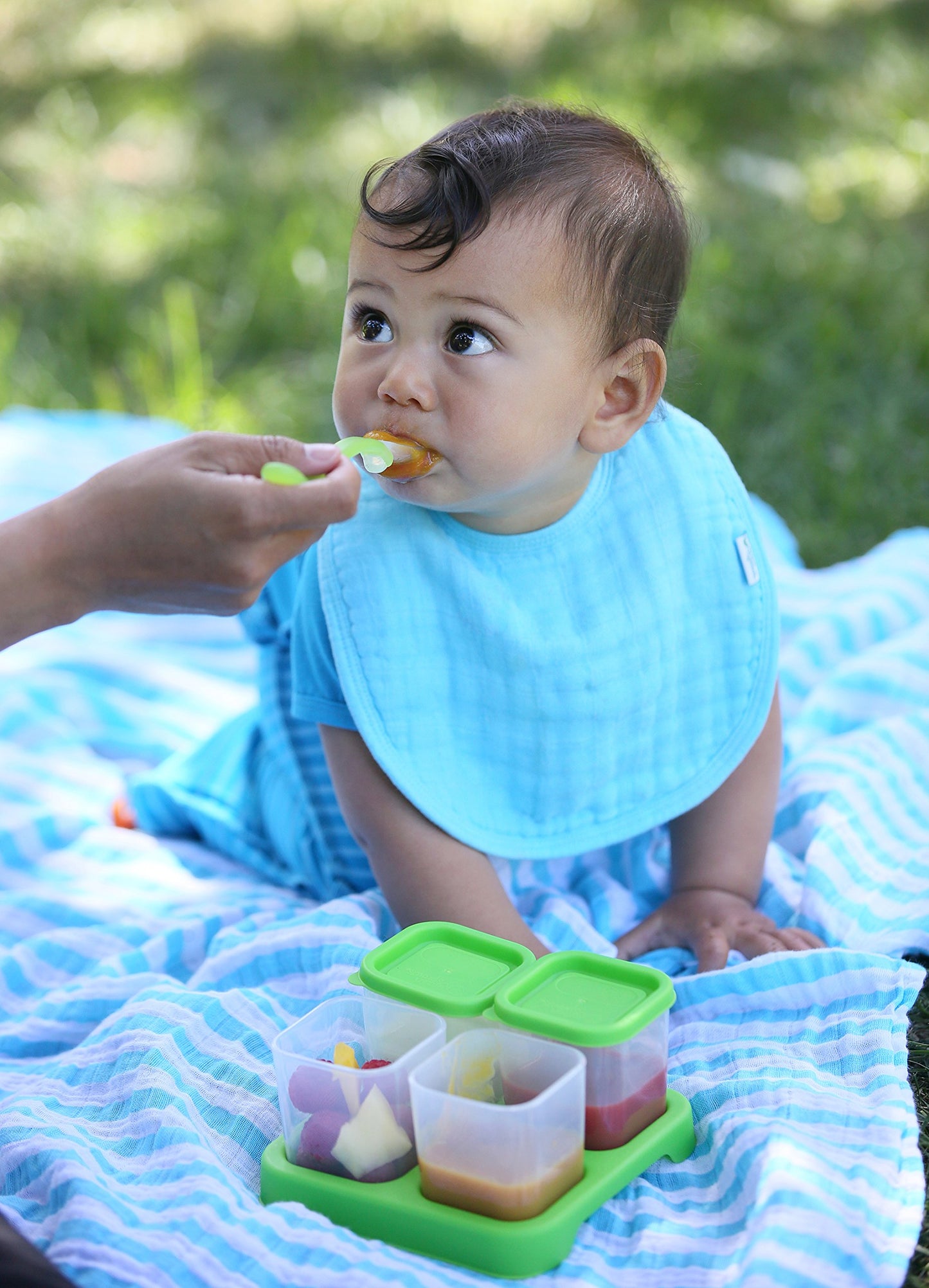 Green Sprouts Fresh Baby Food Unbreakable Cubes (4Oz/4Pk) | Store, Carry, & Serve Homemade Baby Food | Lid Provides Leak-Proof S