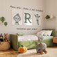 Personalized Safari Animals For Baby Boys Nursery Bedroom Unframed Set Of 3 Poster Prints, Personalized Name Blue Green Yellow B