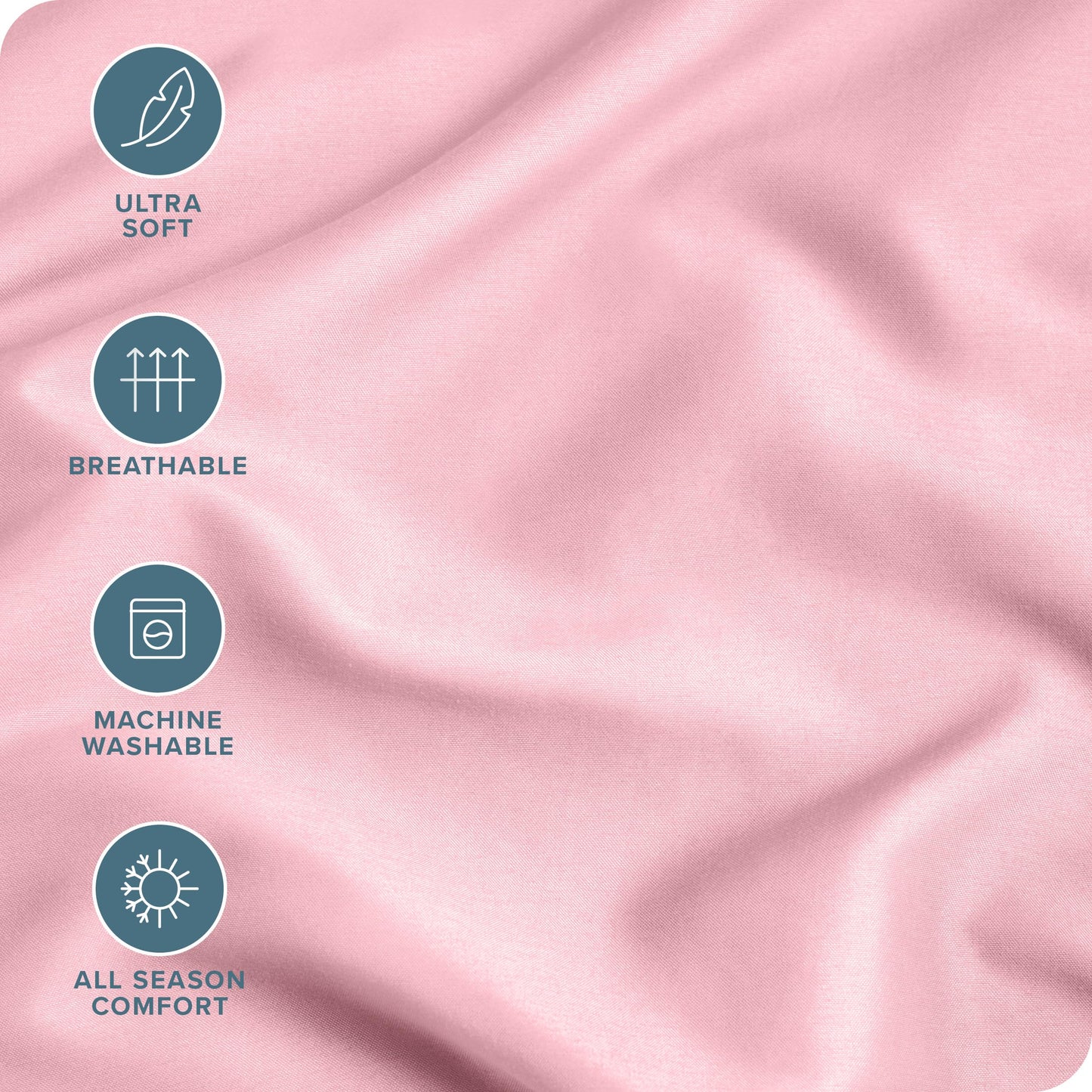 Bare Home Microfiber Pillow Cases - Toddler Size Set Of 2 Cooling Pillowcases Double Brushed Light Pink Pack Easy Care (Toddler