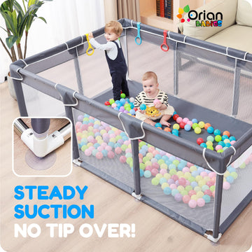 Orian Baby Playpen 74X50 Xl - Large Play Pen For Babies 6-12 Months & Toddlers 1-3 Years, Baby Fence & Play Yard, Baby Gate Play