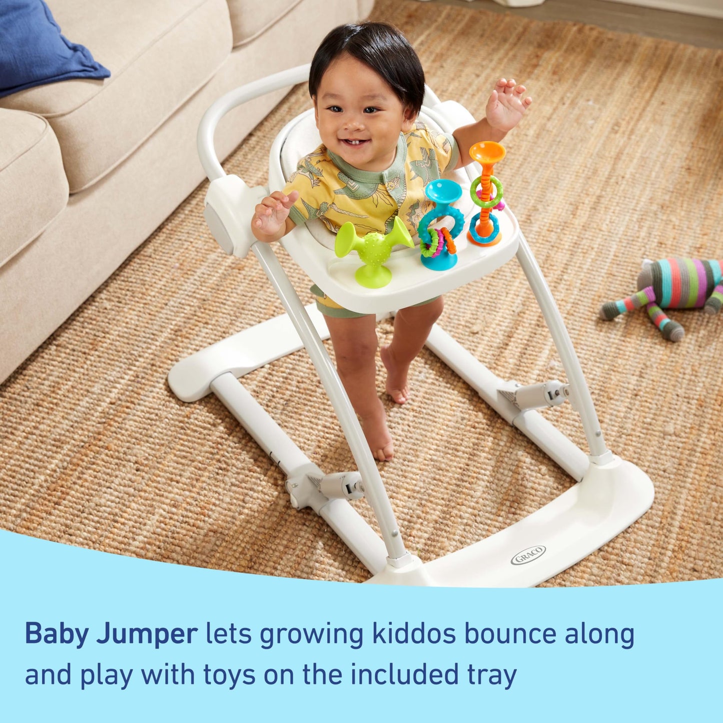 Graco Jumpstart 4-In-1 Adjustable Infant Activity Bouncer & Jumper, Versatile Baby Swing, Floor Seat, And Kids Chair With Snack
