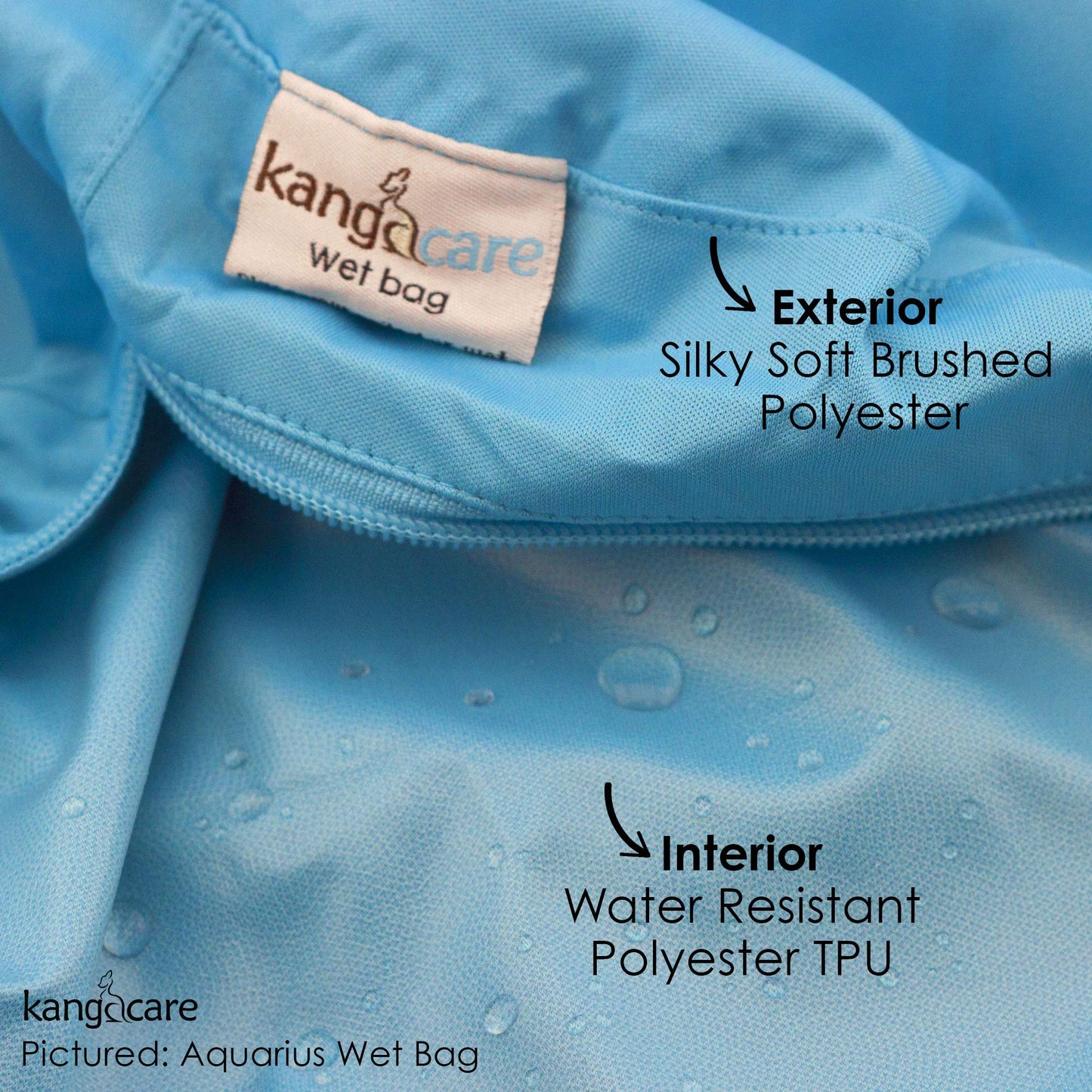 Kanga Care Wet Bag Seam Sealed Waterproof 3D Dimensional For Baby Cloth Diapers, Travel, Beach, Pool, Gym, Swim | Unity