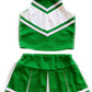 Total 2550 Little Girls' Cheerleader Cheerleading Outfit Uniform Costume Cosplay Green/White (M / 5-8)