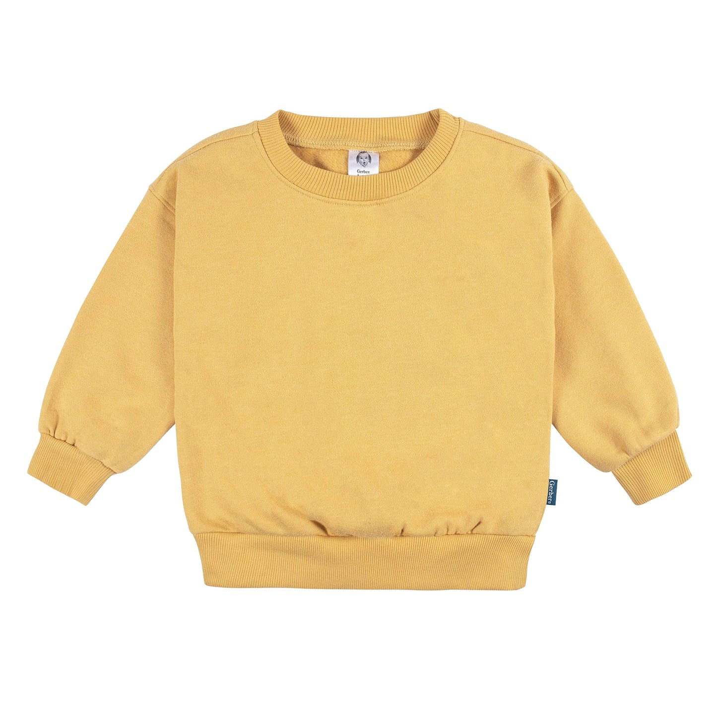 Gerber Baby Girls Toddler 2-Piece Fleece Sweatshirt And Jogger Set, Yellow Solid, 3T